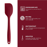 Premium Silicone BPA-Free, Spatula with Stainless Steel Core 500F Heat-Resistant, Non-Stick, Dishwasher Safe, Red