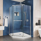 Prism 40-1/8 in. x 40-1/8 in. x 72 in. Semi-Frameless Neo-Angle Pivot Shower Enclosure in Brushed Nickel - Super Arbor