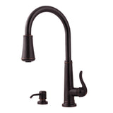 Ashfield Single-Handle Pull-Down Sprayer Kitchen Faucet in Rustic Bronze - Super Arbor