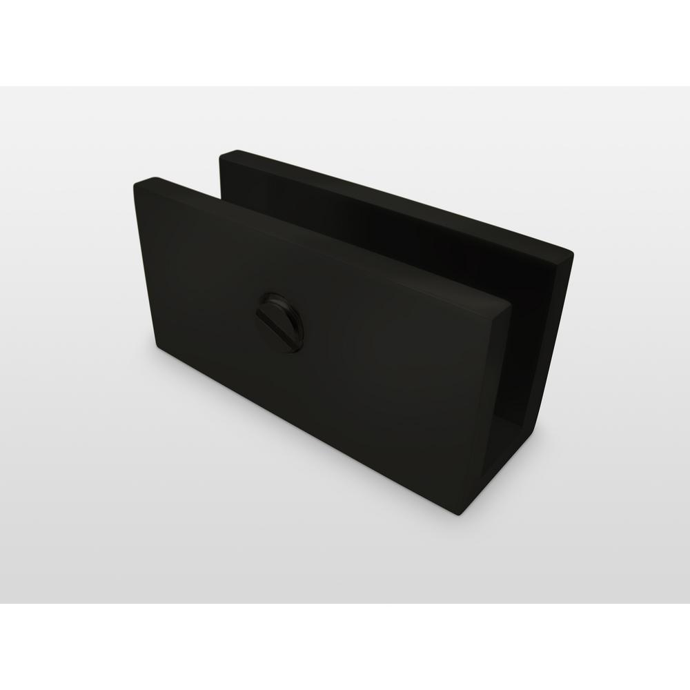 34 in. x 58 in. Frameless Fixed Panel Bathtub Door in Matte Black without Handle - Super Arbor