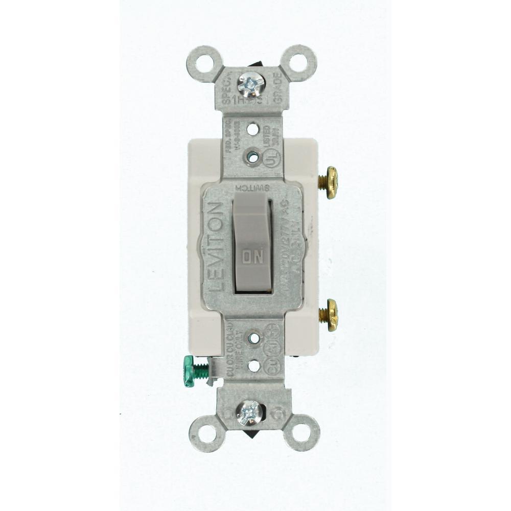 15 Amp Commercial Grade Single Pole Toggle Switch, Gray - Super Arbor