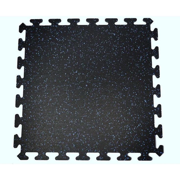 Black with Blue Speck 24 in. by 24 in. Interlocking Recycled Rubber Floor Tile (24 sq. ft.)