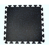 Black with Blue Speck 24 in. by 24 in. Interlocking Recycled Rubber Floor Tile (24 sq. ft.)
