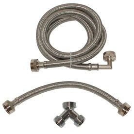 EASTMAN 72-in L 3/4-in FHT Inlet x 3/4-in Outlet Braided Stainless Steel Steam Dryer-Installation Kit