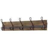 27 in. Rustic Pine and Distressed Brass Hook Rack