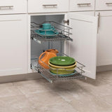 Simply Put 14-in W x 19.1875-in H 2-Tier Pull Out Metal Soft Close Baskets & Organizers
