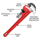 18 in. Heavy-Duty Straight Pipe Wrench - Super Arbor