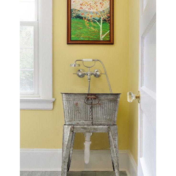 32 in. Gray Iron Multi-Functional Galvanized Metal Tub on Stand