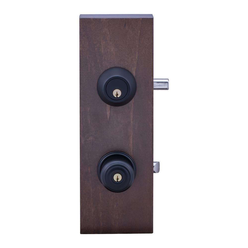 Colonial Black Entry Door Knob with Deadbolt - Super Arbor
