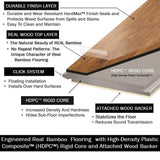 Islander Dovetail Gray .33 in. T x 5.12 in. W x 36.22 in. Length Engineered Rigid Core Bamboo Flooring (10.3 sq. ft. / case) - Super Arbor