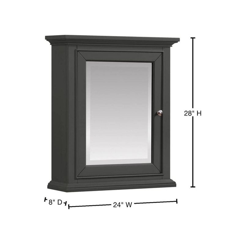 Home Decorators Collection Windlowe 24 in. W x 28 in. H Rectangular Medicine Cabinet with Mirror