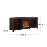 Domingo 60 in. Espresso TV Console with Fireplace - Super Arbor