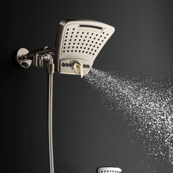 6-spray 8 in. High Pressure Dual Shower Head and Handheld Shower Head with Body spray in Brushed-Nickel