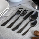 Gibbous 20-Piece Black Stainless Steel Flatware Set (Service for 4)