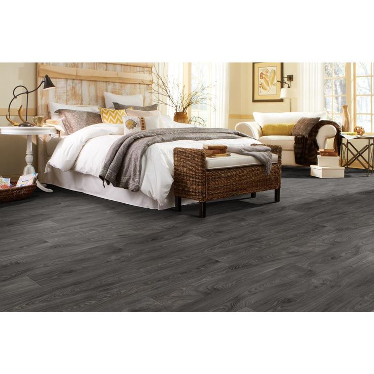 TrafficMASTER Scorched Walnut Charcoal 12 ft. Wide Residential Vinyl Sheet