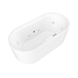 Pearl 5.6 ft. Center Drain Whirlpool and Air Bath Tub in White - Super Arbor