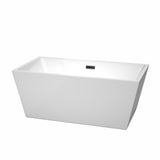 Sara 67 in. Acrylic Flatbottom Bathtub in White with Matte Black Trim