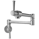 Ticor Andorra Stainless Steel 2-Handle Wall-Mount Pot Filler Handle Kitchen Faucet