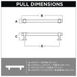 Classic Octagon 6-5/16 in. (160 mm) Champagne Bronze Drawer Pull - Super Arbor