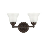 Ashhurst 2-Light Oil Rubbed Bronze Vanity Light with Frosted Glass Shades
