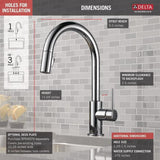 Delta Trinsic Chrome 1-Handle Deck-Mount Pull-Down Handle Kitchen Faucet