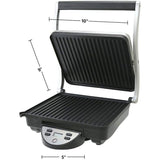 GP1000BR 1500 W Brushed Nickel Non-Stick Panini Press