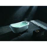 66.9 in. Acrylic Clawfoot Whirlpool Bathtub in White - Super Arbor