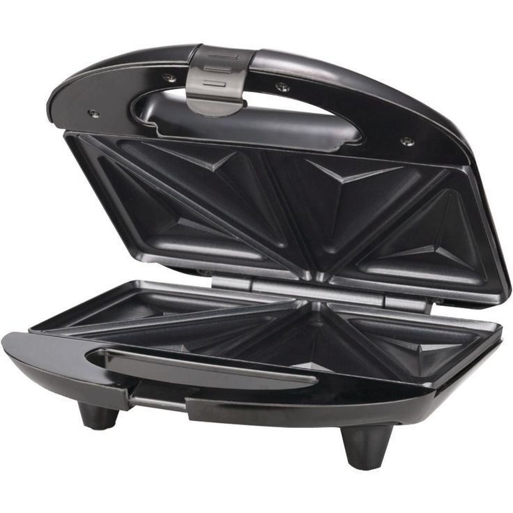 750 W Black Nonstick Compact Dual Sandwich Maker