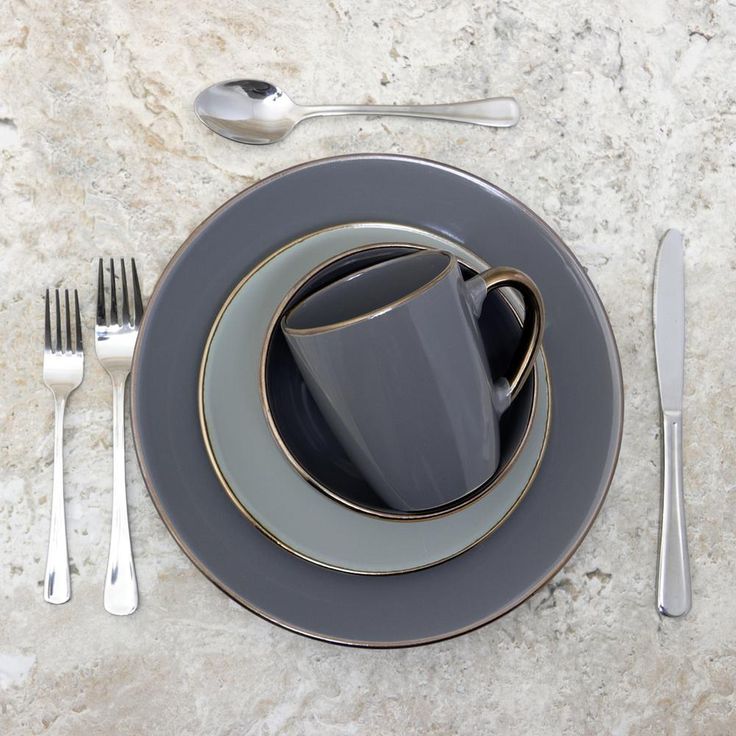 Tahitian Grand 16-Piece Casual Gray Stoneware Dinnerware Set (Service for 4)