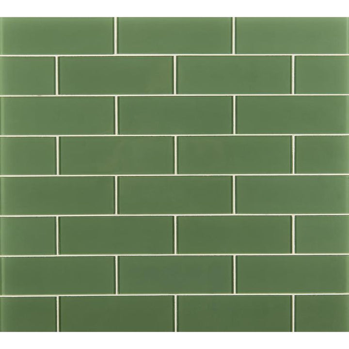 MSI Evergreen 9 in. x 3 in. x 8 mm Matte Glass Wall Tile (3.8 sq. ft. / Case)