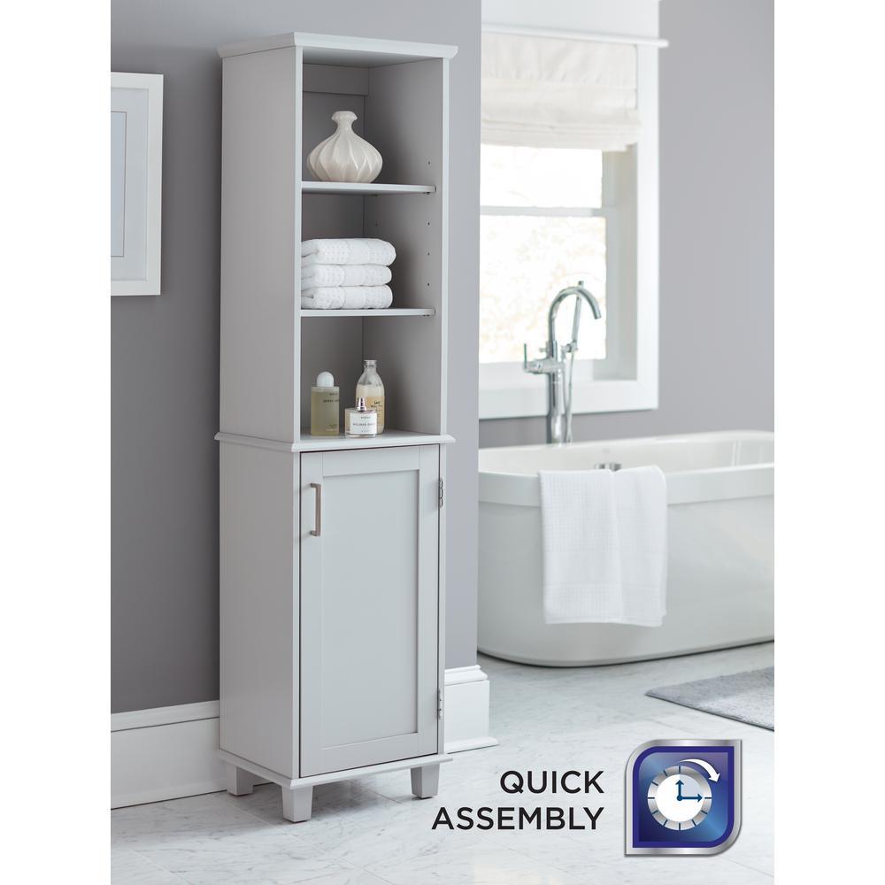 Shaker Style 16 in. W x 12 in. D x 62.25 in. H Linen Cabinet in Dove Gray - Super Arbor