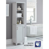 Shaker Style 16 in. W x 12 in. D x 62.25 in. H Linen Cabinet in Dove Gray - Super Arbor