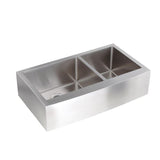 Farmhouse Apron Front Undermount 16-Gauge Stainless Steel 36 in. 60/40 Double Bowl Kitchen Sink with Grid Set and Drains