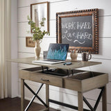 Grey Lift Top Desk With One Usb Charing Port - Super Arbor