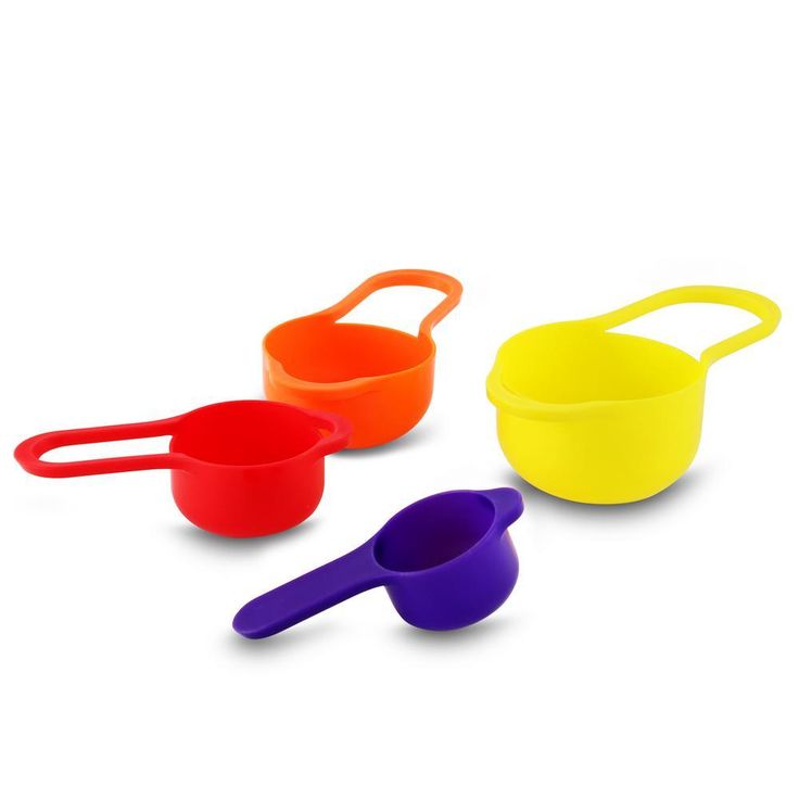 8-Piece Plastic Assorted Colors Mixing Bowl Set with Measuring Cups