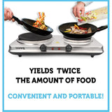 7.3 in. Electric 2-Burner Hot Stainless Plate with Temperature Controls