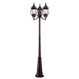 Chateau 3-Head Matte Black Outdoor Surface-Mount Post Combination