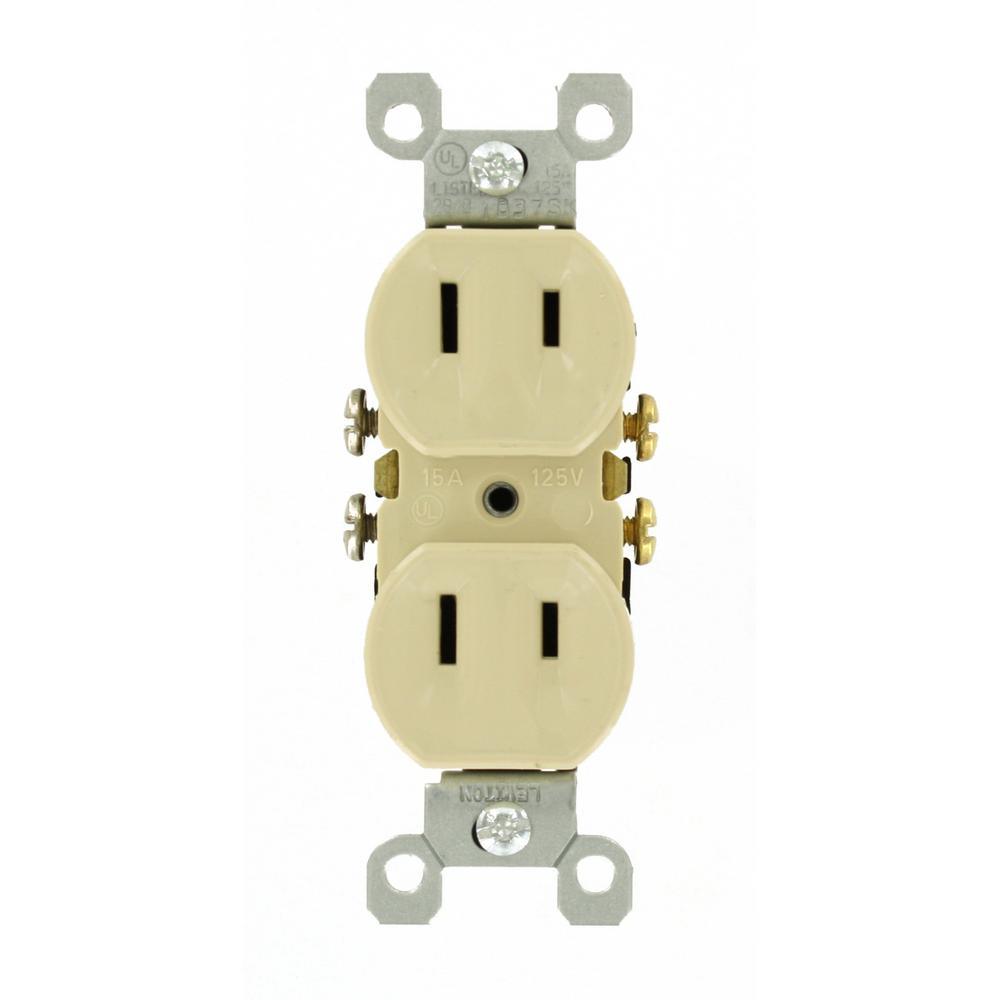 15 Amp 2-Wire Duplex Outlet, White - Super Arbor