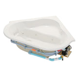 EverClean 77 in. Acrylic Corner Drop-in Whirlpool Bathtub in White - Super Arbor