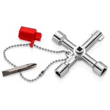 KNIPEX Control Cabinet Key, 4-Way with Reversible PH2/Slotted Bit, 00 11 03