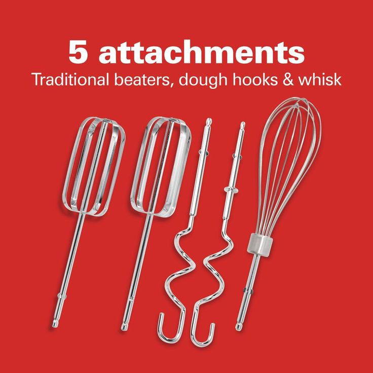 Ensemble 6-Speed Red Hand Mixer with Snap-On Case