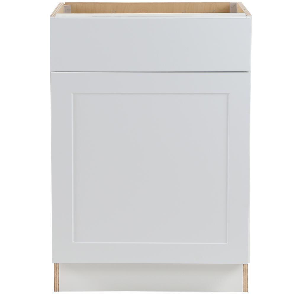 Cambridge Shaker Assembled 18 in. x 34.5 in. x 24.5 in. Base Cabinet w/ 1 Soft Close Drawer & 1 Soft Close Door in White - Super Arbor