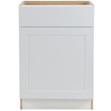 Cambridge Shaker Assembled 18 in. x 34.5 in. x 24.5 in. Base Cabinet w/ 1 Soft Close Drawer & 1 Soft Close Door in White - Super Arbor