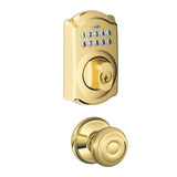 Camelot Keypad Electronic Door Lock Deadbolt and Georgian Knob in Aged Bronze - Super Arbor