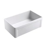Olde London Farmhouse Fireclay 33 in. Single Bowl Kitchen Sink with Grid with Grid and Strainer - Super Arbor