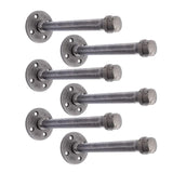 1/2 in. Black Pipe 8 in. L Wall Mounted Shelf Bracket Kit (6-Pack)