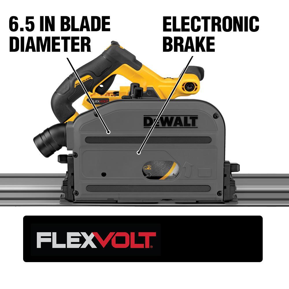 FLEXVOLT 60-Volt MAX Lithium Ion Cordless Brushless 6-1/2 in. Track Saw Kit with Bonus FLEXVOLT 20/60-Volt MAX Battery - Super Arbor