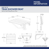 12-7/8 in. x 15 in. Natural Teak Wood Folding Shower Seat in Chrome - Super Arbor