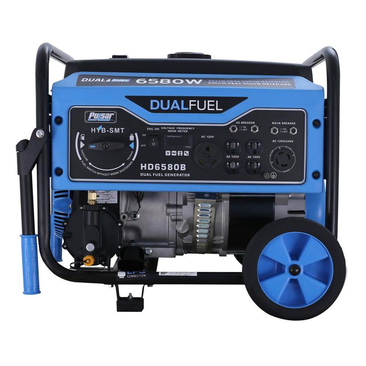 Pulsar 6,580/5,500-Watt Dual Fuel Gasoline/Propane Powered Recoil Start Portable Generator with CARB Compliant 274 cc Engine