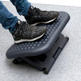 Black Plastic 3-Position Adjustable Height Ergonomic Foot Rest - Super Arbor